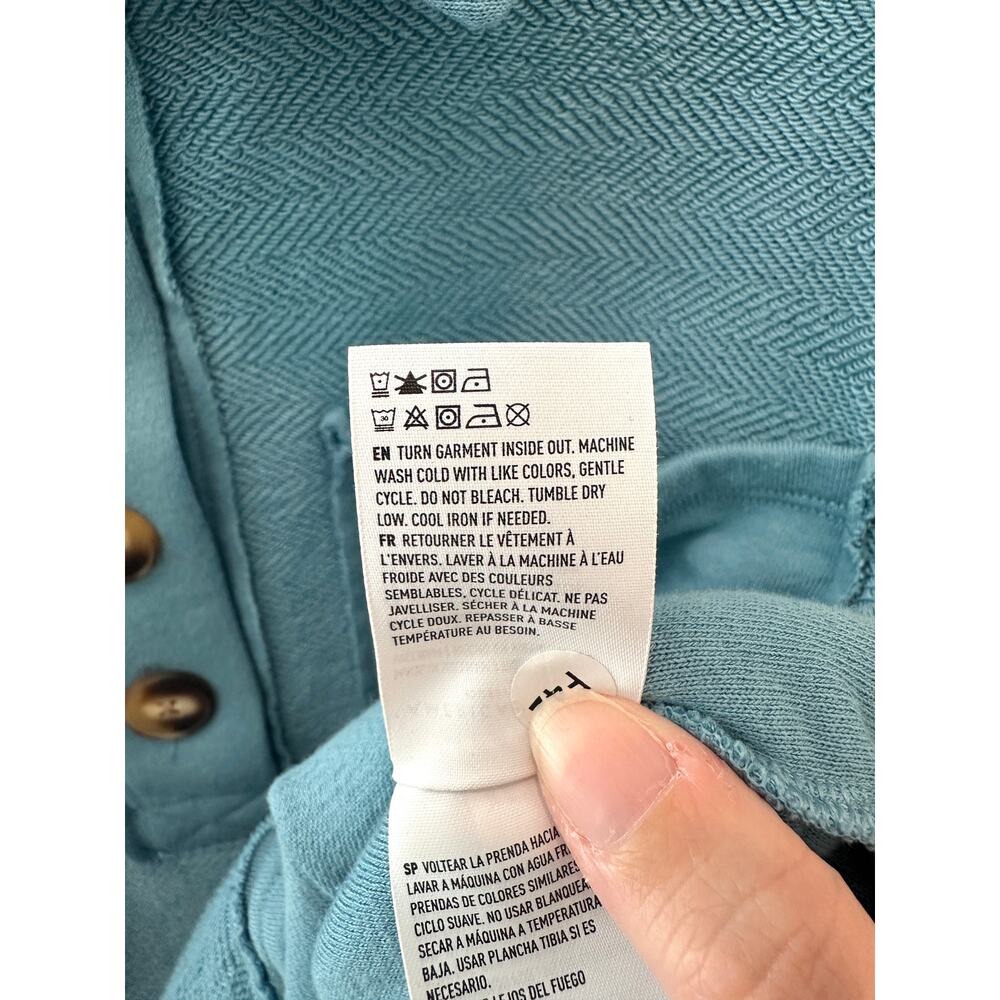 American Eagle Blue Oversized Collared Henley Swe… - image 8